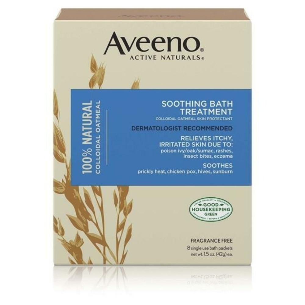Aveeno Active Naturals Soothing Bath Treatment Packets 8 Each NIB